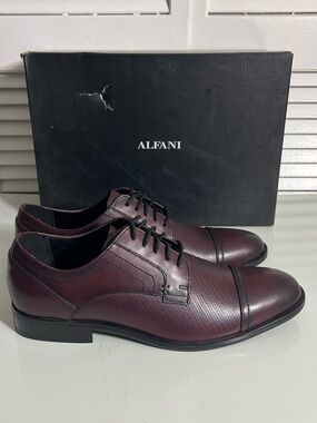 Alfani Men's Burgundy Lace-Up Cap-Toe Derbys